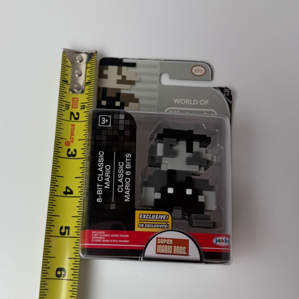 NIB 8-Bit Classic Mario Figure Black and White - Picture 4 of 7